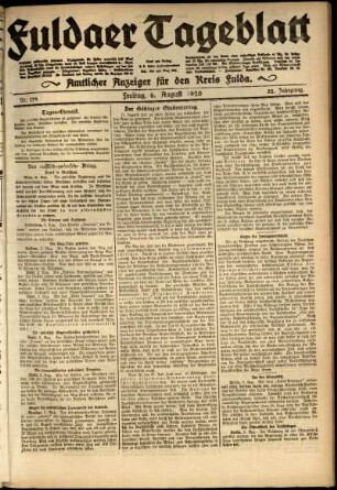 Ausgabe vom Freitag, den 06. August 1920.