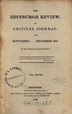 The Edinburgh review, or critical journal, 48. 1829