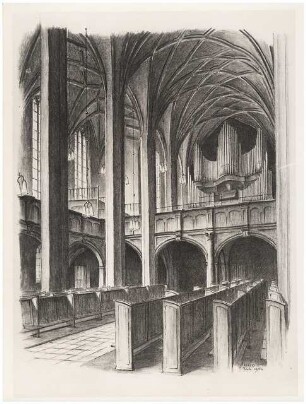 Thomaskirche, Leipzig Bachgruft: Skizze Orgel