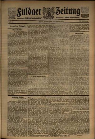 Zweite Ausgabe vom Samstag, den 25. Januar 1908.