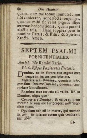 Septem Psalmi Poenitentiales.