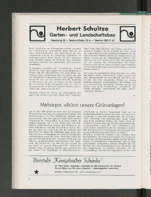 Mitbürger, schützt unsere Grünanlagen!