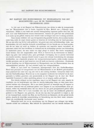 3.Ser. 4.1924: Het Rapport der Rijkscommissie tot reorganisatie van het Museumwezen (1921) en de Tegenwoordige Oeconomische Crisis
