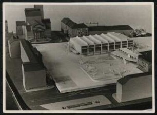 Stadthalle, Duisburg Wettbewerb: Modell Außenansicht (Wettbewerbsbeitrag Nr. 14)