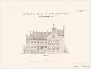 Amtsgericht und Gefängnis, Neuhaus/Oste: Aufriss Südansicht 1:100