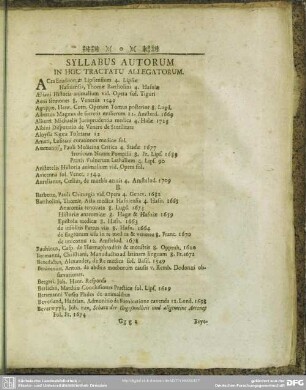Syllabus Autorum In Hoc Tractatu Allegatorum