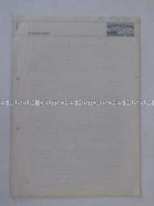 Maschinenschriftlicher Bericht eines Journalisten über das Treffen von Bundeskanzler Brandt und DDR-Ministerpräsident Stoph in Kassel
