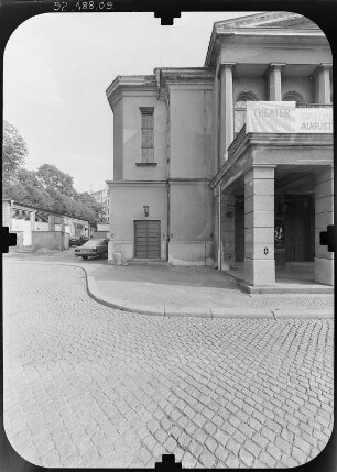 Görlitz, Demianiplatz 2. Gerhart-Hauptmann-Theater (1851; G. Kießler, Erweiterung 1927). Eingangsfront (Teilansicht)