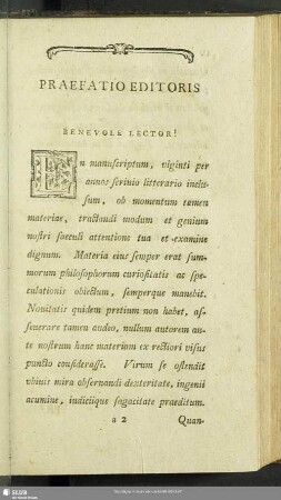 Praefatio Editoris