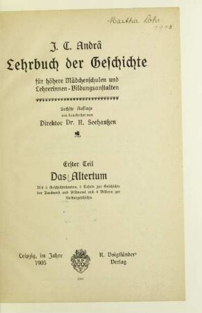 Teil 1: Das Altertum