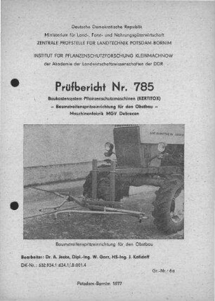 Baumstreifenspritzeinrichtung für Obstbau