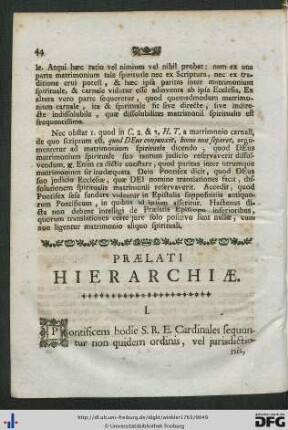 Praelati Hierarchiae.