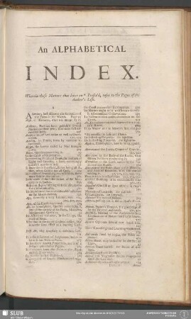An Alphabetical Index