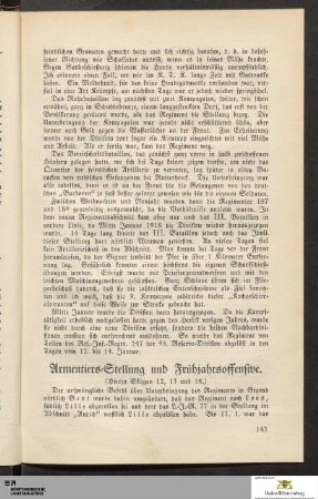 Armentiers-Stellung und Frühjahrsoffensive