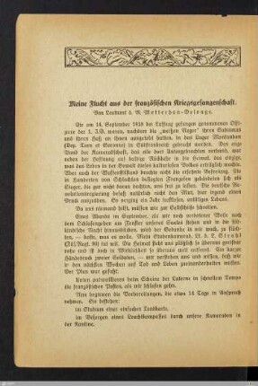 Meine Flucht aus der französischen Kriegsgefangenschaft