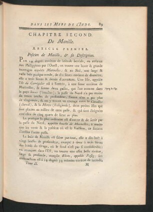 Chapitre second. De Manille