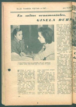 En saltos ornamentales, Gisela Duhm : Ellas también visitan a PBT