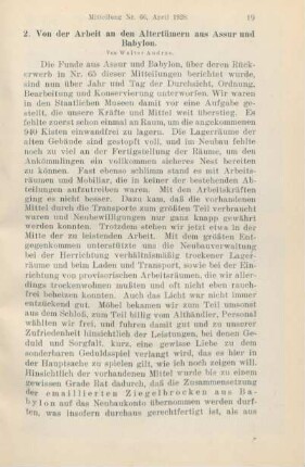 2. Von der Arbeit an den Altertümern aus Assur und Babylon