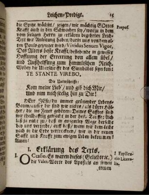 I. Erklerung des Texts.