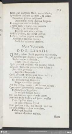 Meta Votorum. Ode LXXXIII.