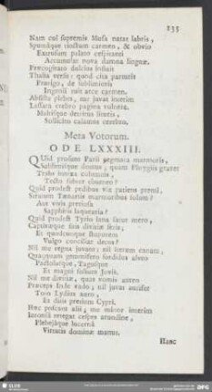 Meta Votorum. Ode LXXXIII.