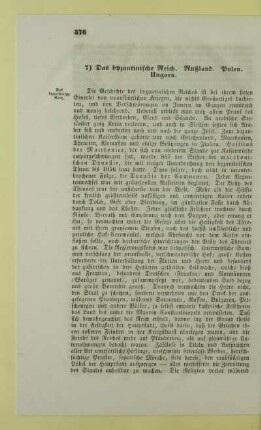 7) Das byzantinische Reich. Rußland. Polen. Ungarn