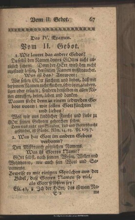 Das IV. Examen. Vom II. Gebot