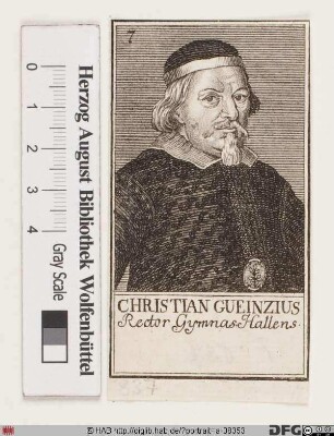 Bildnis Christian Guein(t)z(ius)