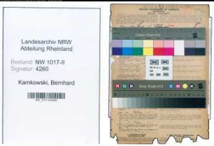 Entnazifizierung Bernhard Kamkowski , geb. 00.00.0000 (Gerichtsvollzieher)