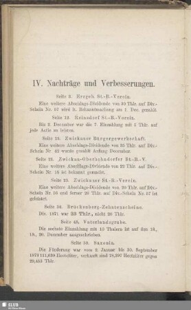 IV. Nachträge und Verbesserungen