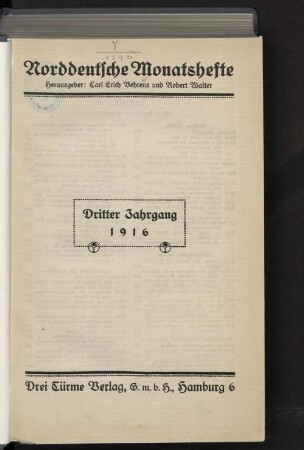 3.1916: Norddeutsche Monatshefte