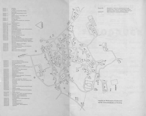 Lageplan der Medizinischen Fachbereiche und der Universitätskliniken in Homburg