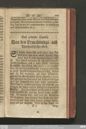 Das zehende Capitel, Von den Ermahnungs- und Verweisschreiben.