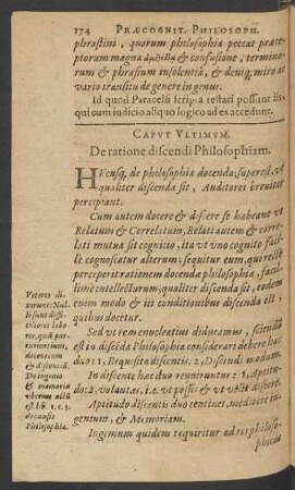 Caput Ultimum. De ratione discendi Philosophiam.