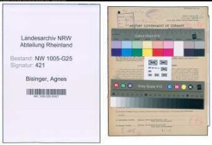 Entnazifizierung Agnes Bisinger , geb. 26.07.1903 ()