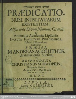 Praedicationum inusitatarum existentiam
