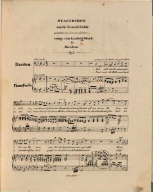 Drey Lieder : für Bariton mit Begl. d. Pianoforte ; op. 1