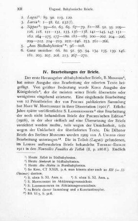 IV. Bearbeitungen der Briefe