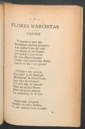 Flores marchitas : Canción