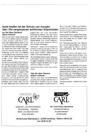Heute Impfen ist der Schutz von morgen ...