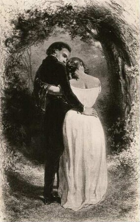 Gavarni, Paul: Projets de bonheur. Lithografie; 21 x 13,3 cm. Um 1850