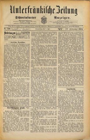 Unterfränkische Zeitung und Schweinfurter Anzeiger. 1894 = Jg. 27, [2]