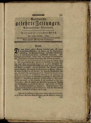 Vier und vierzigstes Stück, den 31ten Oktober, 1789.
