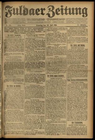 Erste Ausgabe vom Samstag, den 29. Juli 1916.