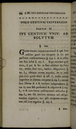 Sectio II. Ius Gentium Univ. Absolutum.