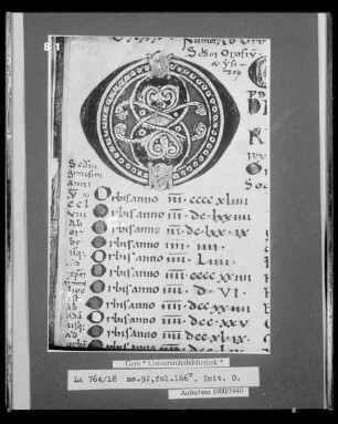 Liber Floridus Lamberti Canonici — Initiale O, Folio 166verso