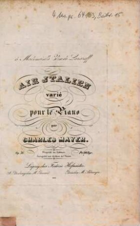 Air Italien : varié pour le piano ; op. 76