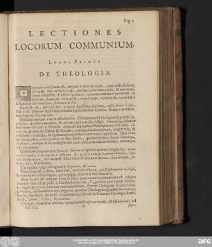 Locus Primus De Theologia.
