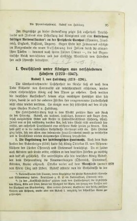 I. Deutschland unter Königen aus verschiedenen Häusern (1273-1347)