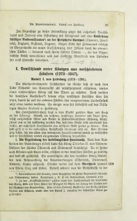 I. Deutschland unter Königen aus verschiedenen Häusern (1273-1347)
